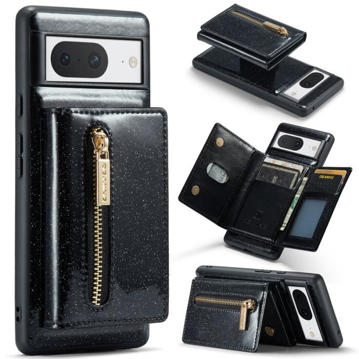 DG.MING - DG.MING M3 Series Plånboksfodral för Google Pixel 8 Svart Glitter Konstläder