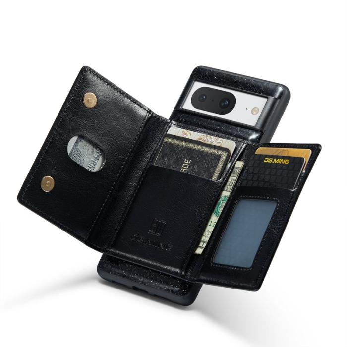 DG.MING - DG.MING M3 Series Plånboksfodral för Google Pixel 8 Svart Glitter Konstläder