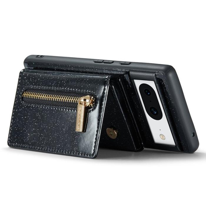 DG.MING - DG.MING M3 Series Plånboksfodral för Google Pixel 8 Svart Glitter Konstläder