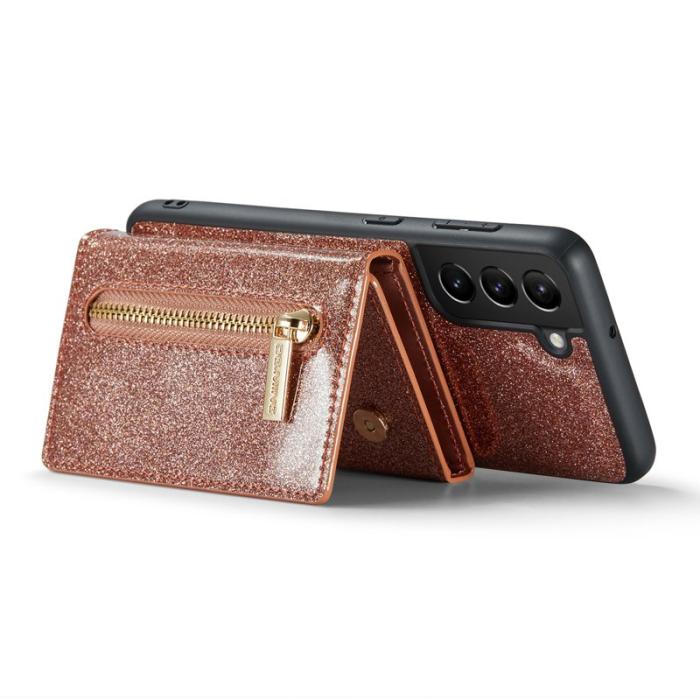 DG.MING - DG.MING M3 Series Konstläder Plånboksfodral för Samsung Galaxy S22 5G Roséguld