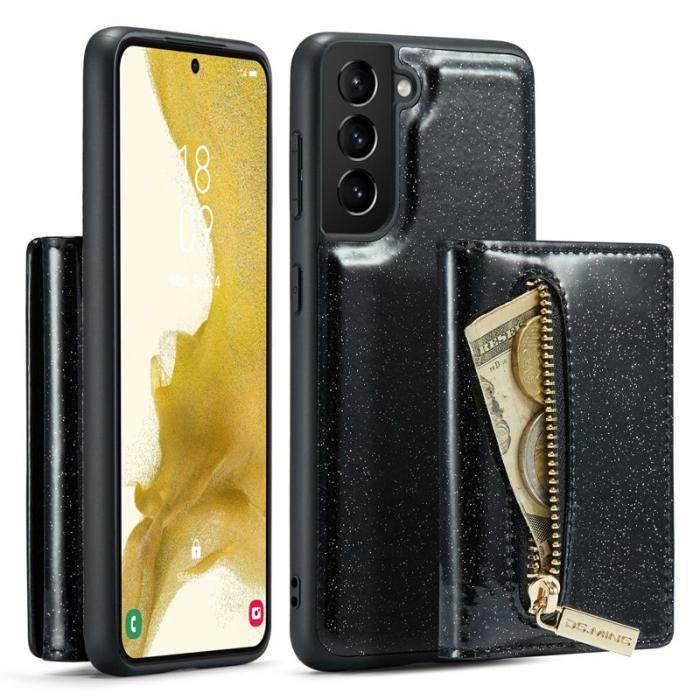 DG.MING - DG.MING M3 Series Konstläder Plånboksfodral för Samsung Galaxy S22 5G Svart