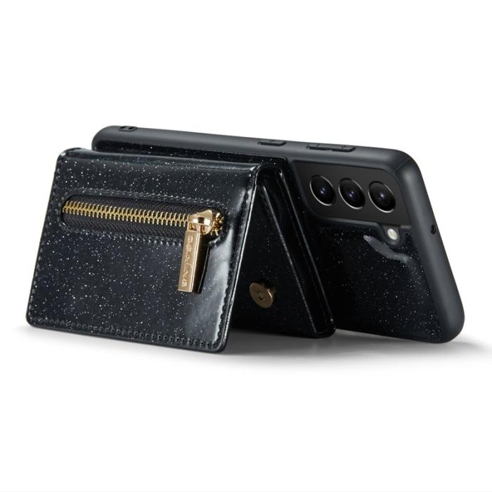 DG.MING - DG.MING M3 Series Konstläder Plånboksfodral för Samsung Galaxy S22 5G Svart