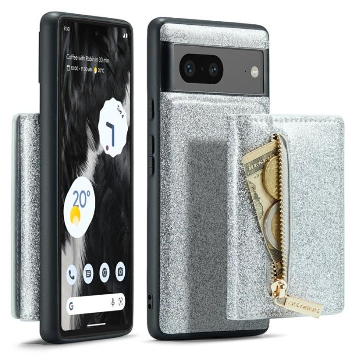 DG.MING - DG.MING M3 Series Google Pixel 7 5G Skal Silver Glitter Bling