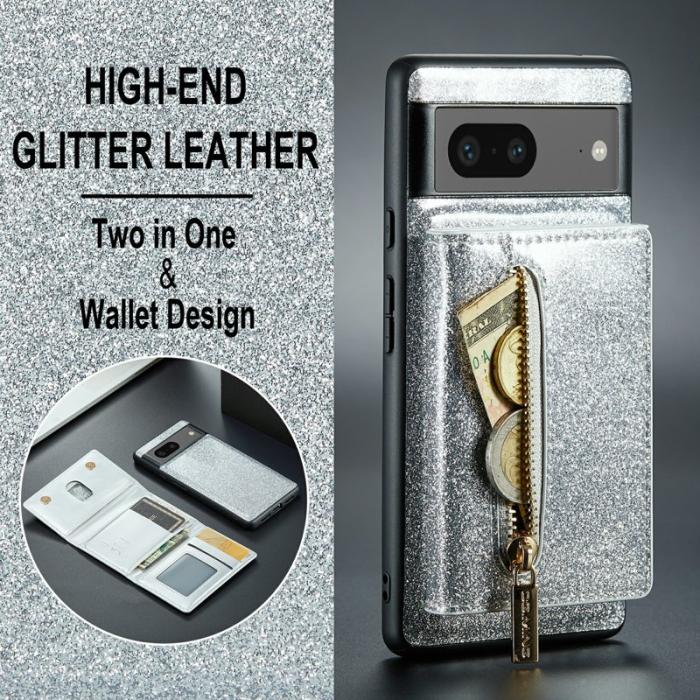 DG.MING - DG.MING M3 Series Google Pixel 7 5G Skal Silver Glitter Bling