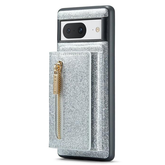 DG.MING - DG.MING M3 Series Google Pixel 8 Mobilskal Glitter KonstLäder Silver