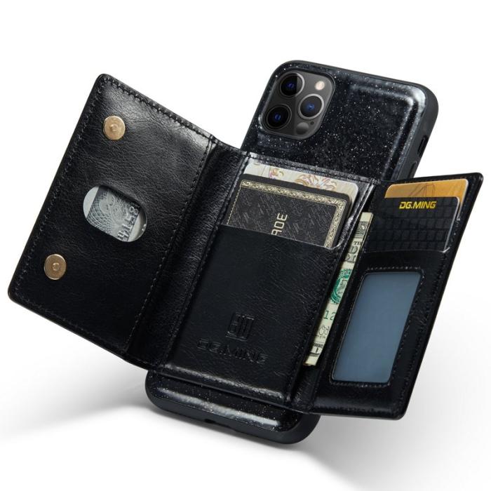 DG.MING - DG.MING M3 Series iPhone 11 Pro Skal 2-i-1 Glitter PU Läder Svart