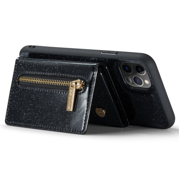 DG.MING - DG.MING M3 Series iPhone 11 Pro Skal 2-i-1 Glitter PU Läder Svart