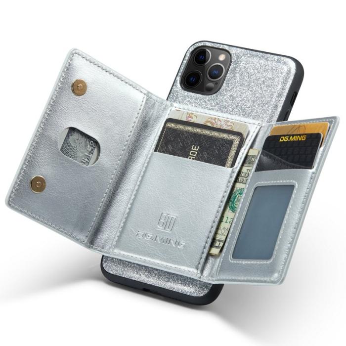 DG.MING - DG.MING M3 Series iPhone 11 Pro Skal Glitter PU Läder Silver