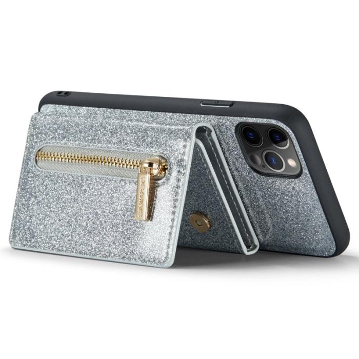 DG.MING - DG.MING M3 Series iPhone 11 Pro Skal Glitter PU Läder Silver