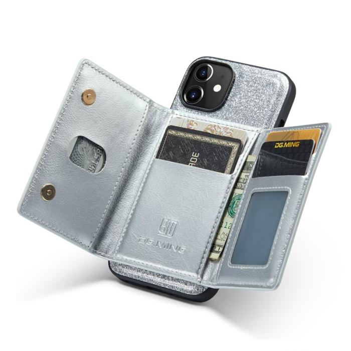 DG.MING - DG.MING M3 Series iPhone 12/12 Pro Skal Silver 2-i-1 Glitter
