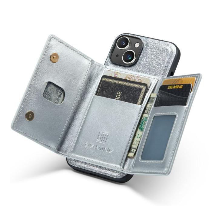 DG.MING - DG.MING M3 Series iPhone 14 Plus Skal 2-i-1 Silver Glitter