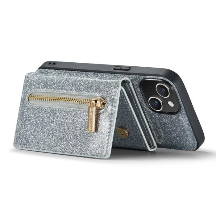 DG.MING - DG.MING M3 Series iPhone 14 Plus Skal 2-i-1 Silver Glitter