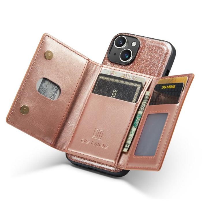 DG.MING - DG.MING M3 Series iPhone 15 Plus Skal Kickstand Rose Gold