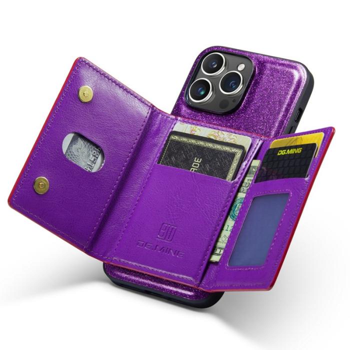 DG.MING - DG.MING M3 Series iPhone 15 Pro Fodral Kickstand Mörklila