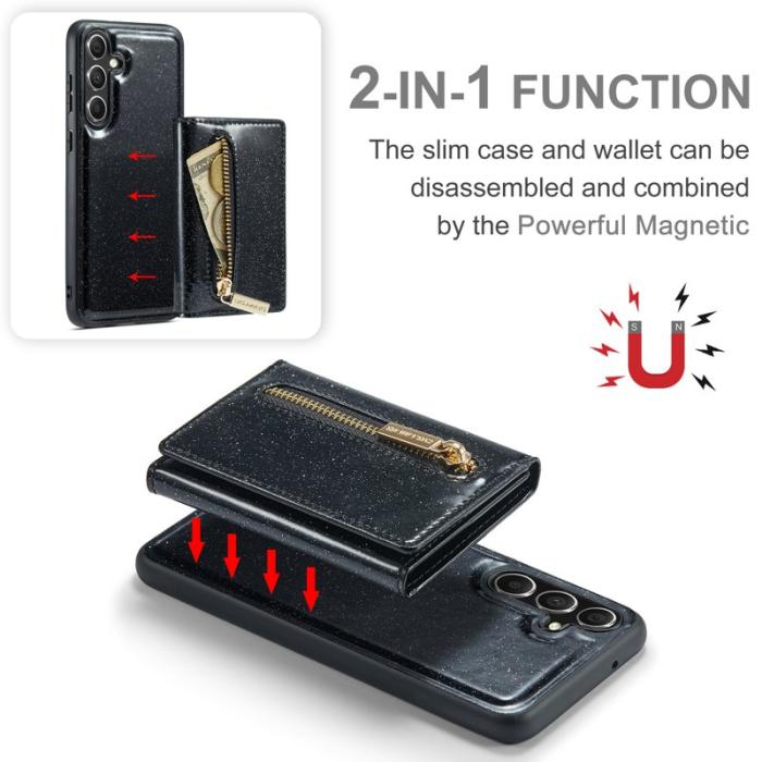 DG.MING - DG.MING M3 Series Samsung Galaxy S23 FE Skal Glitter Läder Svart