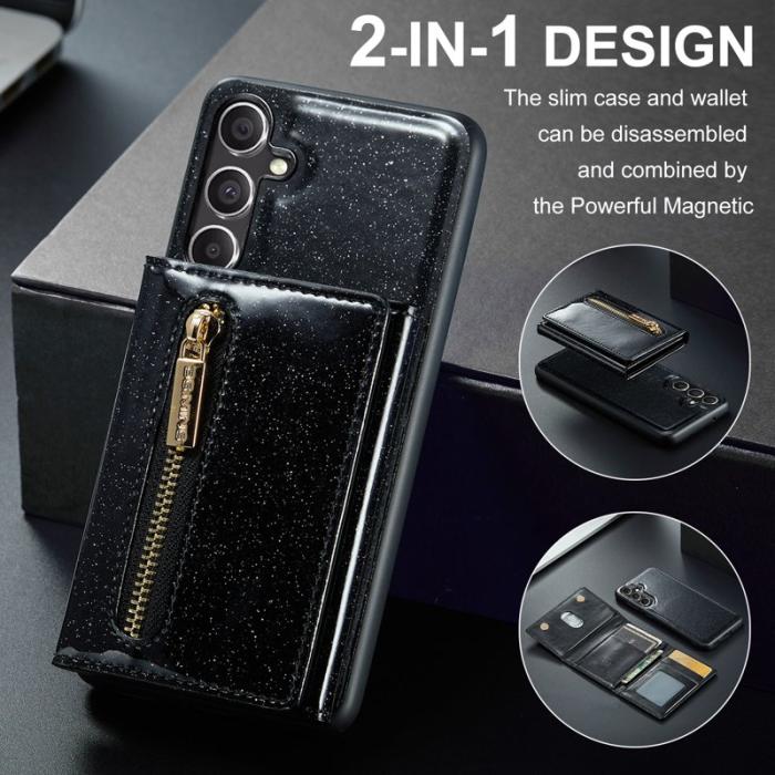 DG.MING - DG.MING M3 Series Samsung Galaxy S23 FE Skal Glitter Läder Svart