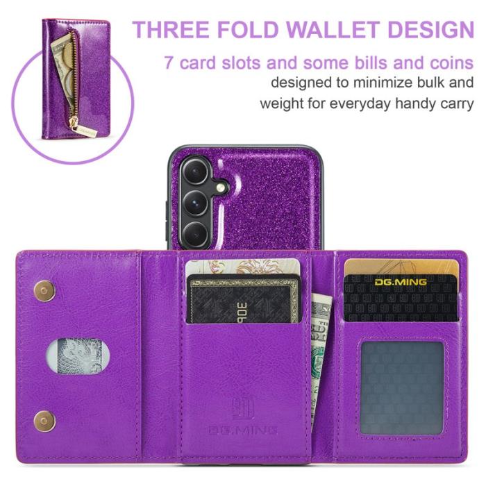 DG.MING - DG.MING M3 Series Samsung Galaxy S23 FE Skal Glitter Lila