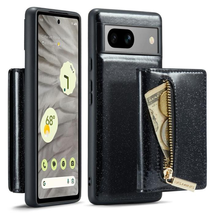 DG.MING - DG.MING M3 Series Skal för Google Pixel 7a Glitter PU Läder - Svart