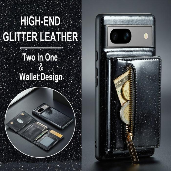 DG.MING - DG.MING M3 Series Skal för Google Pixel 7a Glitter PU Läder - Svart