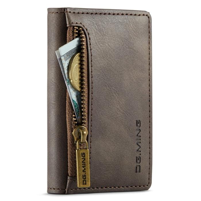 DG.MING - DG.MING M5 RFID-blocker plånbok med dragkedja - Kaffe