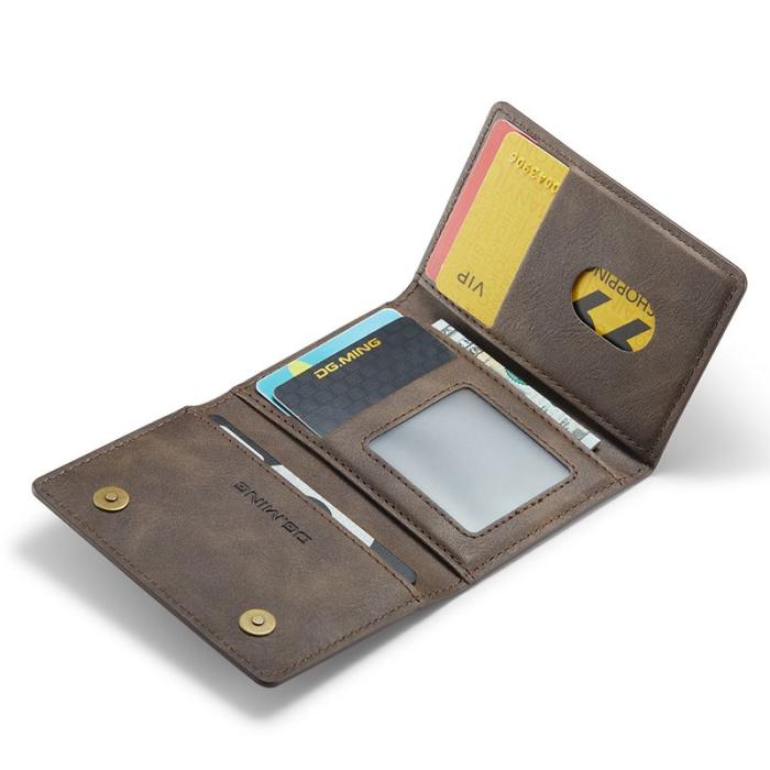 DG.MING - DG.MING M5 RFID-blocker plånbok med dragkedja - Kaffe