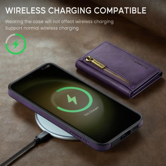 DG.MING - DG.MING Konstläder Plånboksfodral för Samsung Galaxy S22+ 5G Lila