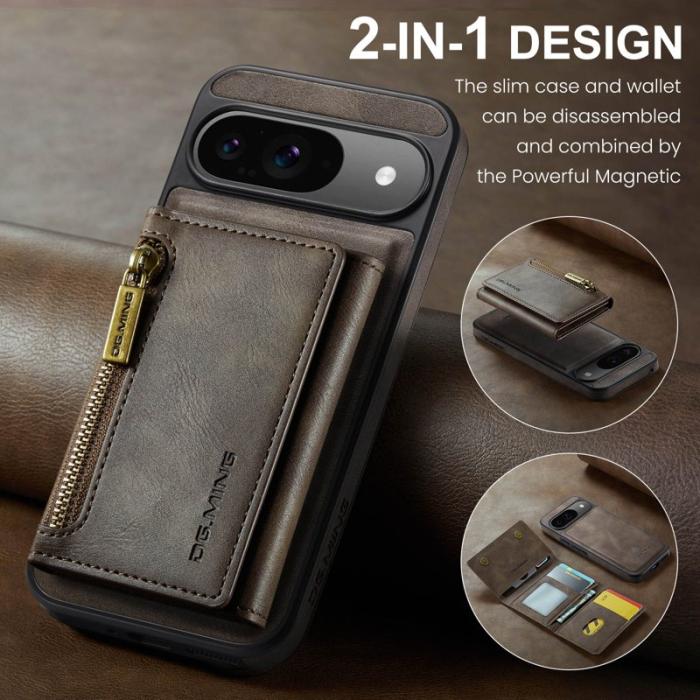 DG.MING - DG.MING M5 Series Google Pixel 9 Pro Skal Läder Magnetisk Kaffe