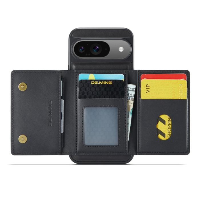 DG.MING - DG.MING M5 Series Google Pixel 9 Pro Skal Läder Magnetisk Svart