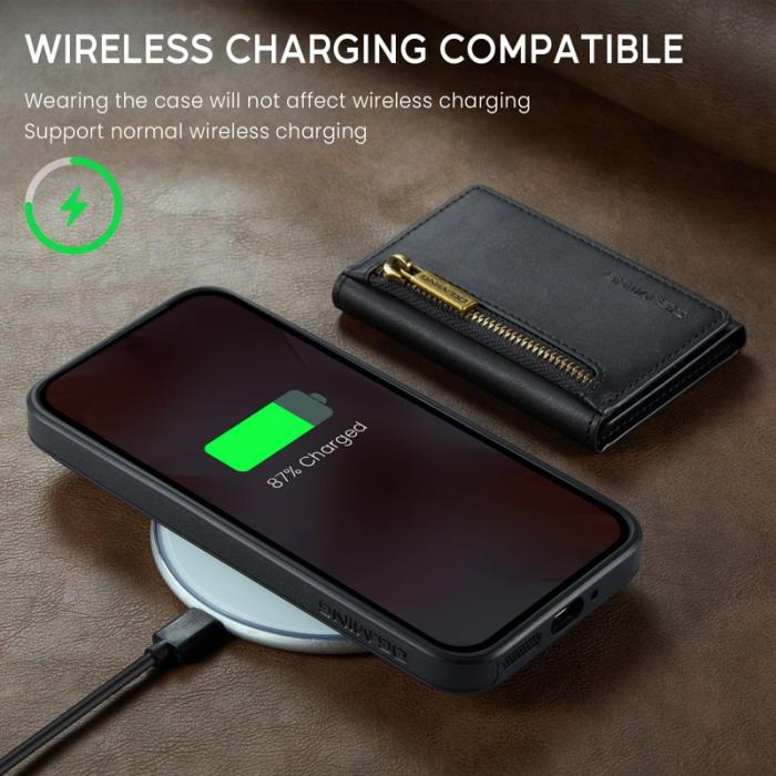 DG.MING - DG.MING M5 Series Google Pixel 9 Pro Skal Läder Magnetisk Svart