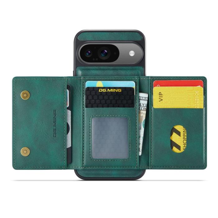 DG.MING - DG.MING M5 Series Google Pixel 9 Pro Skal Magnetiskt Läder Grön