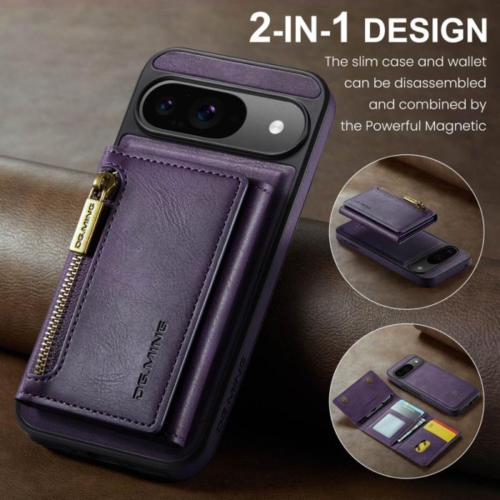 DG.MING - DG.MING M5 Series Google Pixel 9 Pro Skal Magnetiskt Läder Lila