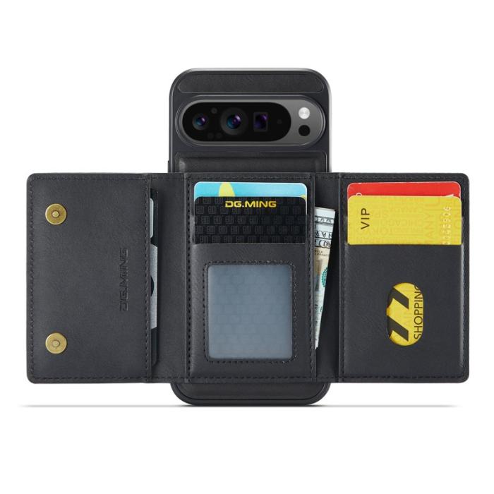 DG.MING - DG.MING M5 Series Google Pixel 9 Pro XL Skal Läder Magnetisk Svart