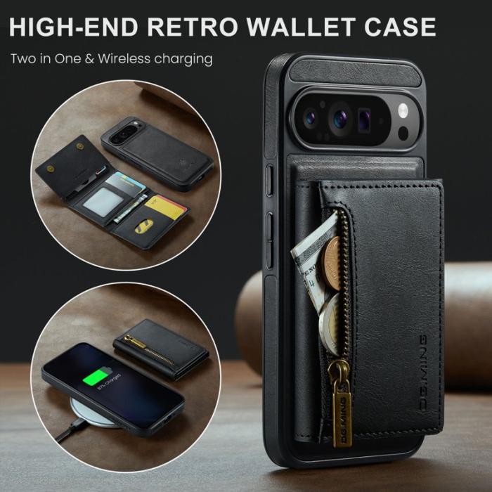 DG.MING - DG.MING M5 Series Google Pixel 9 Pro XL Skal Läder Magnetisk Svart