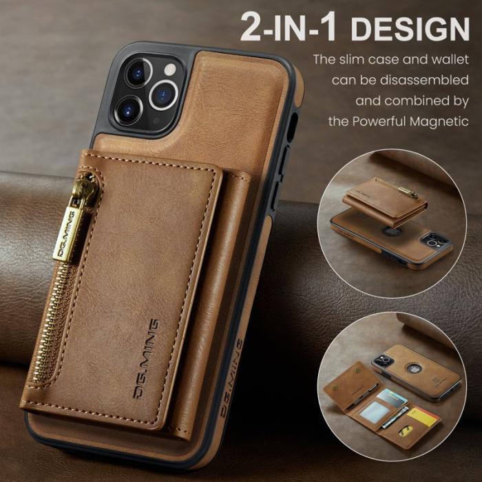 DG.MING - DG.MING M5 Series iPhone 11 Pro Max Plånboksfodral Konstläder Brun