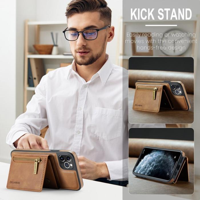 DG.MING - DG.MING M5 Series iPhone 11 Pro Max Plånboksfodral Konstläder Brun