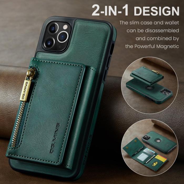 DG.MING - DG.MING M5 Series iPhone 11 Pro Max Plånboksfodral Konstläder Grön