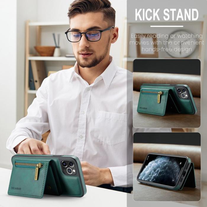 DG.MING - DG.MING M5 Series iPhone 11 Pro Max Plånboksfodral Konstläder Grön