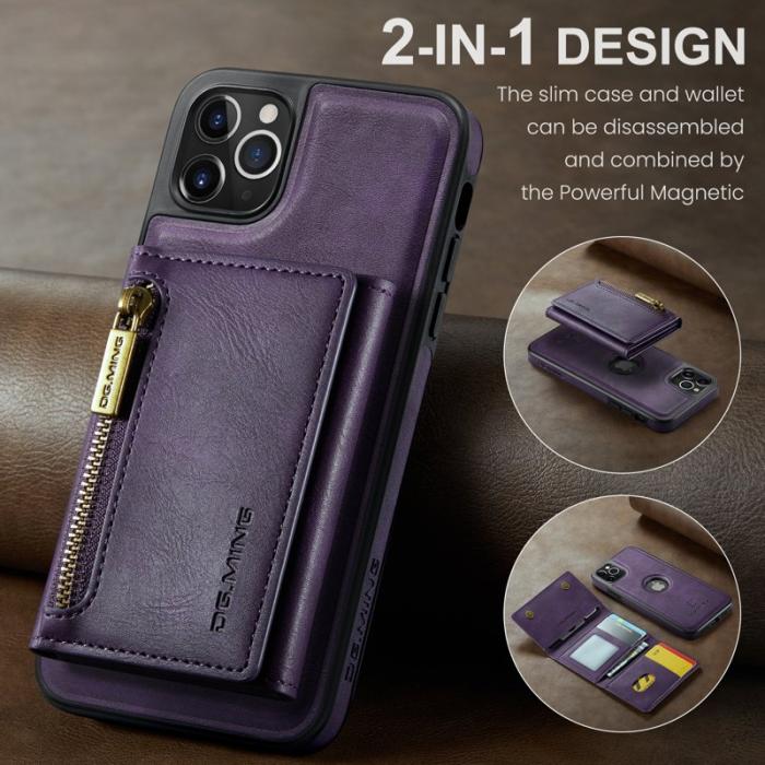 DG.MING - DG.MING M5 Series iPhone 11 Pro Max Plånboksfodral Konstläder Lila