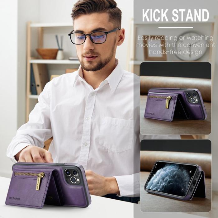 DG.MING - DG.MING M5 Series iPhone 11 Pro Max Plånboksfodral Konstläder Lila