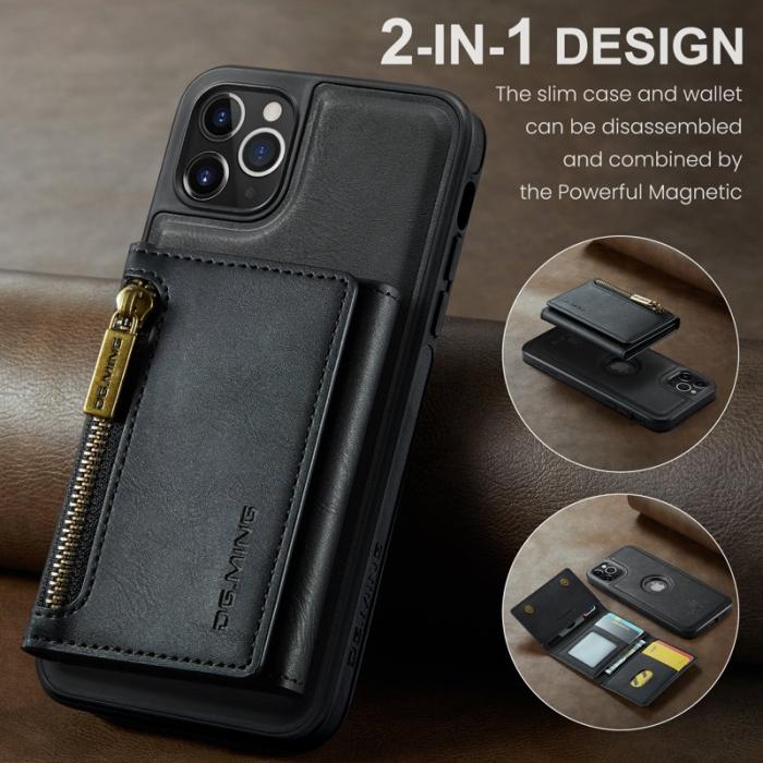 DG.MING - DG.MING M5 Series iPhone 11 Pro Max Plånboksfodral Konstläder - Svart