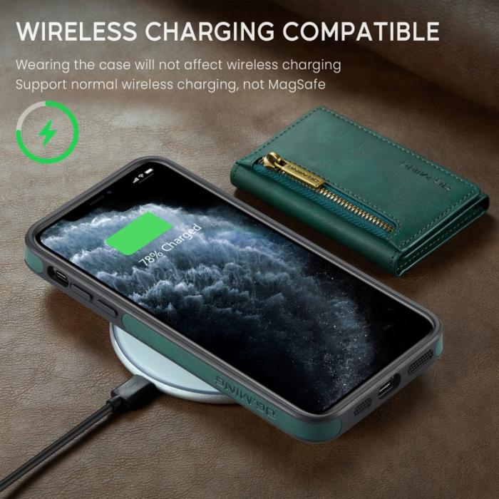 DG.MING - DG.MING M5 Series iPhone 11 Pro Skal Läder Magnetiskt Grön