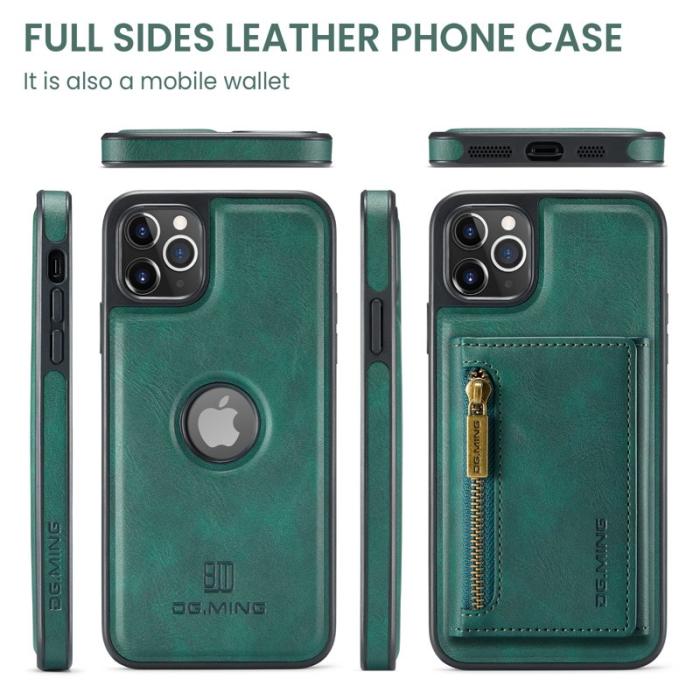 DG.MING - DG.MING M5 Series iPhone 11 Pro Skal Läder Magnetiskt Grön