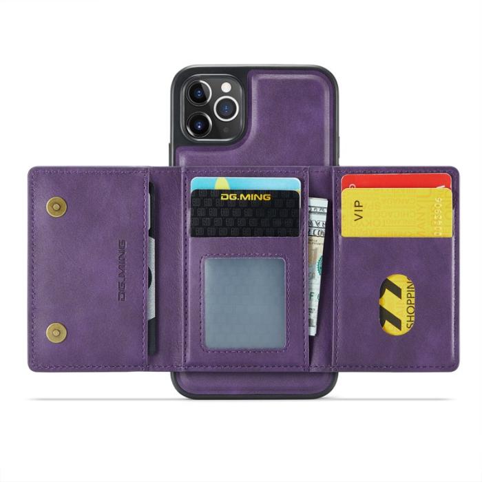 DG.MING - DG.MING M5 Series iPhone 11 Pro Skal Magnetiskt Läder Lila