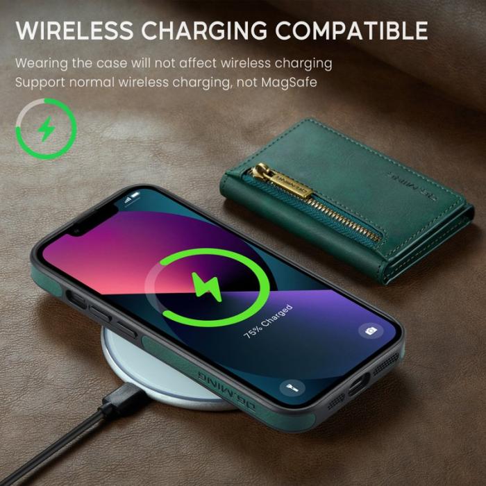 DG.MING - DG.MING M5 Series iPhone 13 Skal med Avtagbar Ställning - Grön