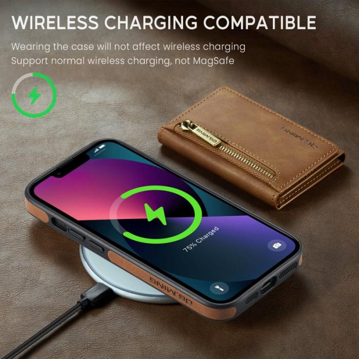 DG.MING - DG.MING M5 Series iPhone 13 Skal med Ställ - Brun