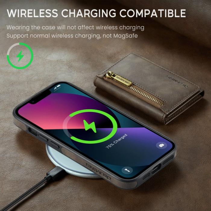 DG.MING - DG.MING M5 Series iPhone 13 Skal med Ställ - Kaffe