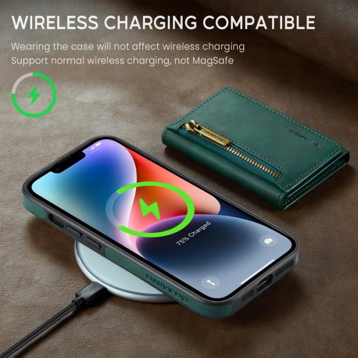 DG.MING - DG.MING M5 Series iPhone 14 Plus Skal Magnetiskt Läder Grön