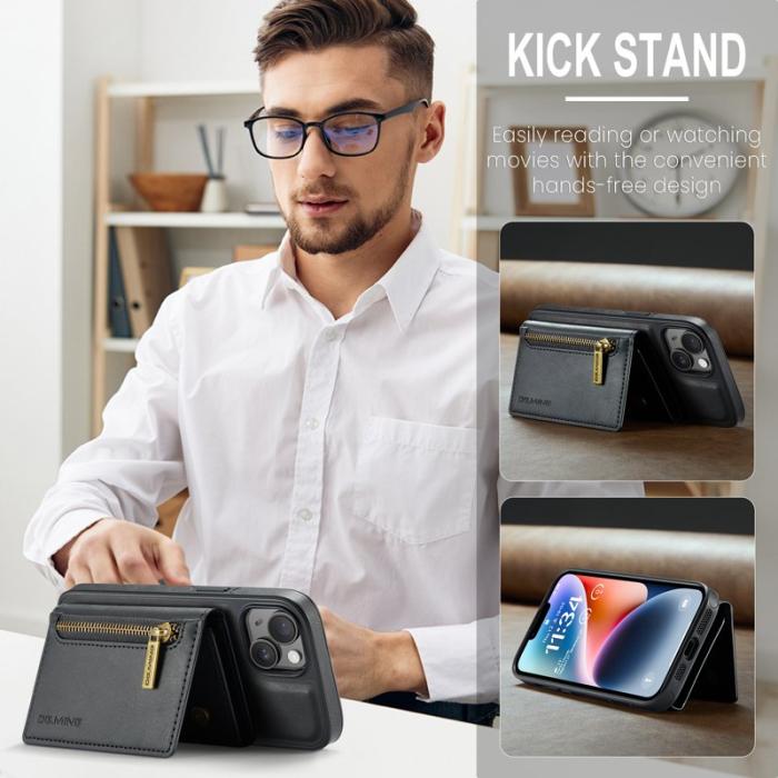 DG.MING - DG.MING M5 Series iPhone 14 Plus Skal Magnetiskt Läder Svart