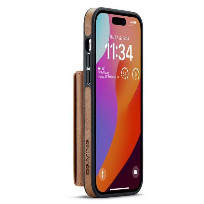 DG.MING - DG.MING M5 Series iPhone 14 Pro Skal 2-i-1 Plånbok Brun