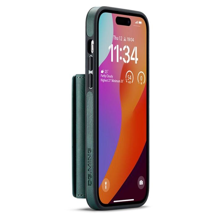 DG.MING - DG.MING M5 Series iPhone 15 Fodral Magnetiskt Wallet Grön
